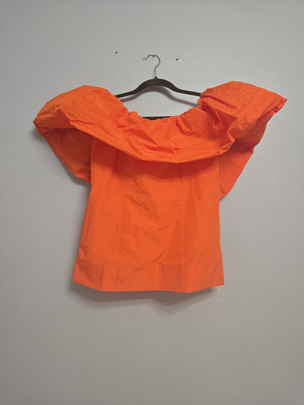 COS Off-the-Shoulder Ruffle Top in Vibrant Orange